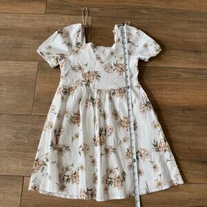 GB Big Girls Mini Floral Print Puff-Sleeve Juniors Sz14